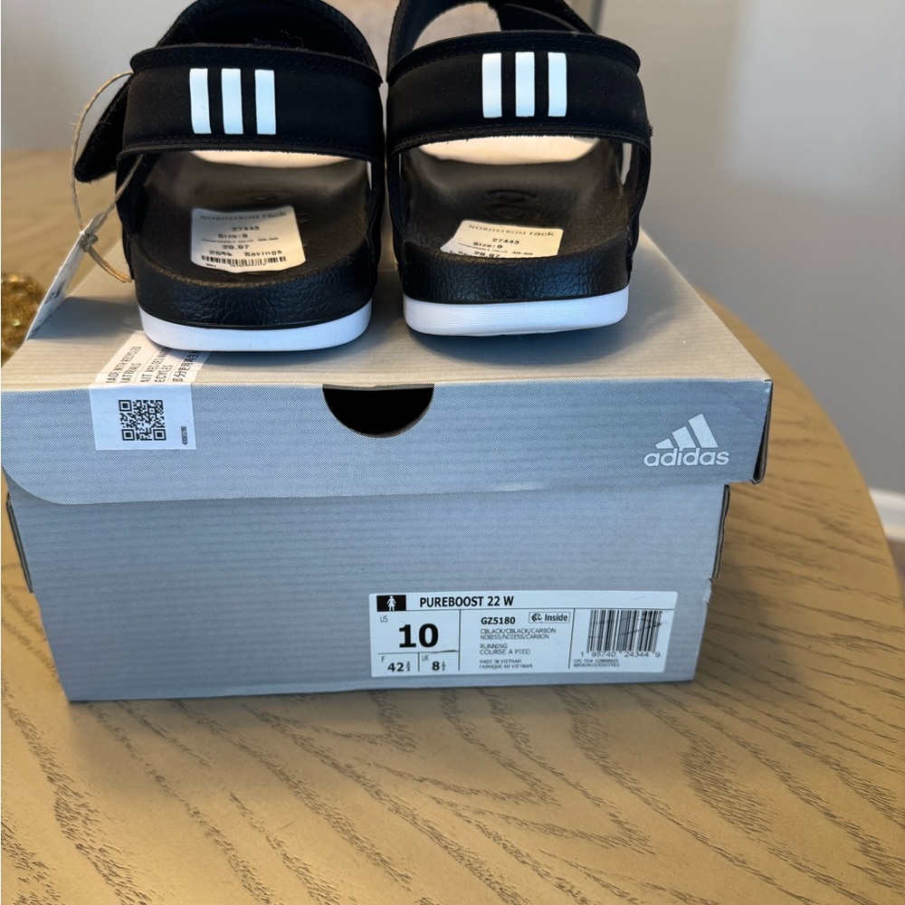 Adidas Women’s Black and White Sandals